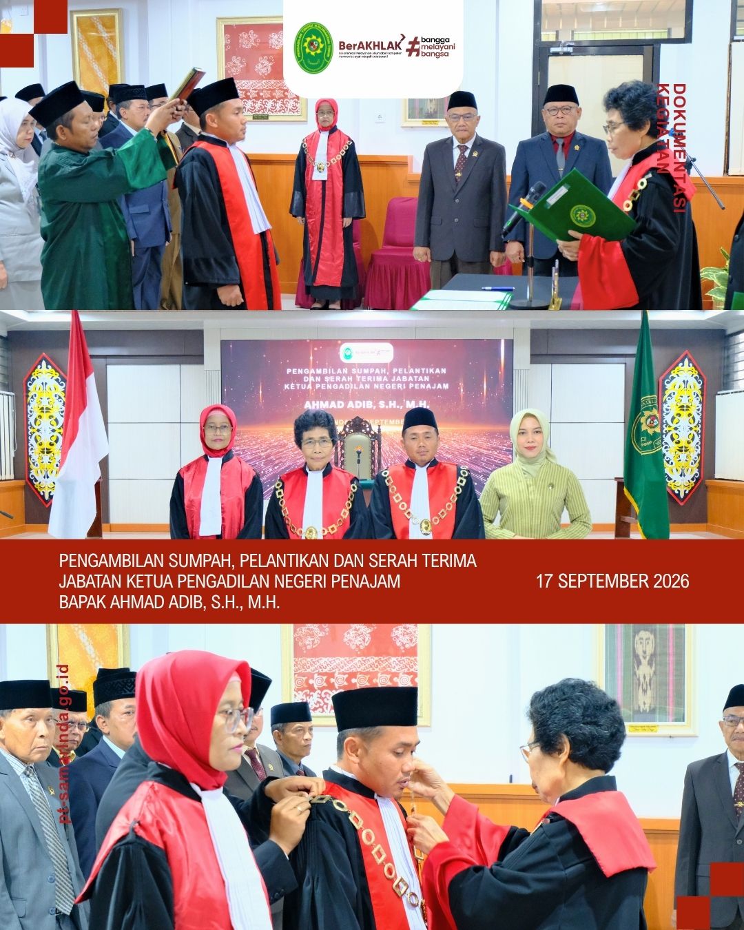 Pengadilan Tinggi Kalimantan Timur Gelar Serangkaian Pelantikan dan Sertijab